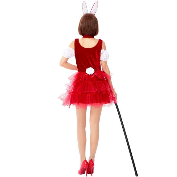 Cute Bunny Girl Senpai Costume Adult Red Halloween Outfit