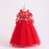 Princess Red Costumes Dress Outfit For Girls