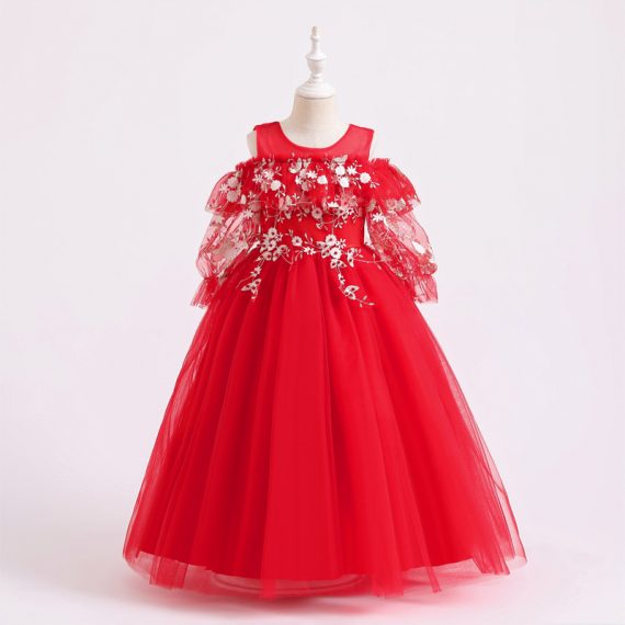 Princess Red Costumes Dress Outfit For Girls