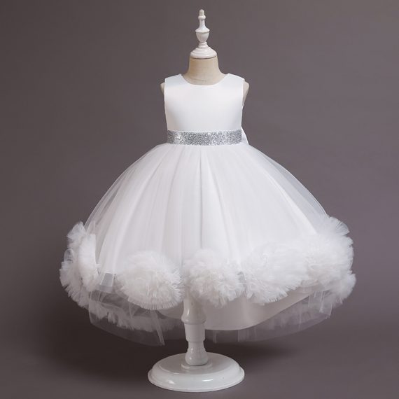 Girls Princess White Costumes Dress