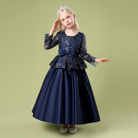Princess Dark Blue Costumes Dress For Girls