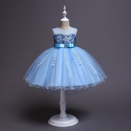Halloween Blue Princess Costumes Girls Dress