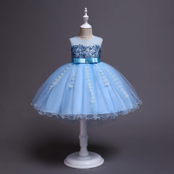 Halloween Blue Princess Costumes Girls Dress