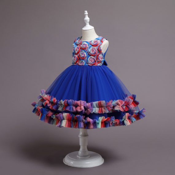 Girls Princess Skirt Dress Blue Costumes Outfit