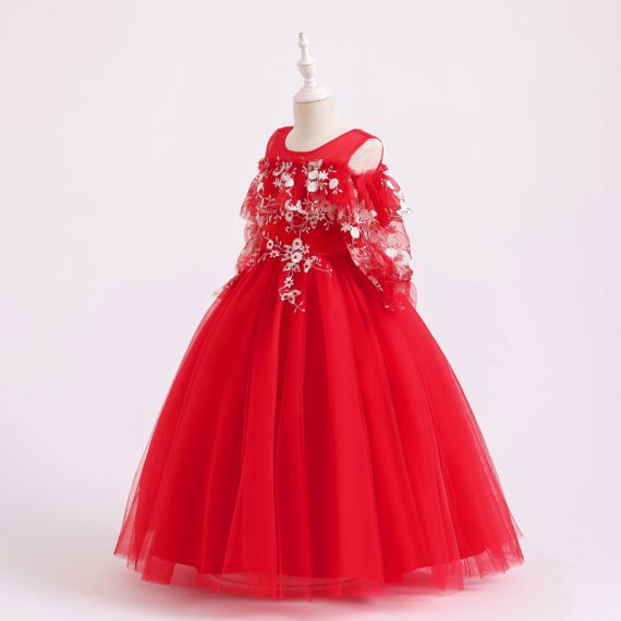 Princess Red Costumes Dress Outfit For Girls