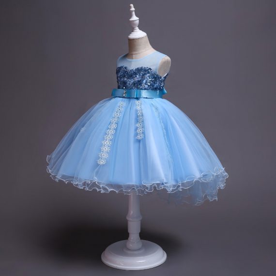 Halloween Blue Princess Costumes Girls Dress