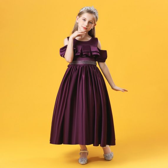 Princess Purple Costumes Dress Outfit For Girls