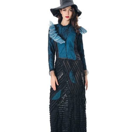 Womens Witch Costume Blue And Black Outfit