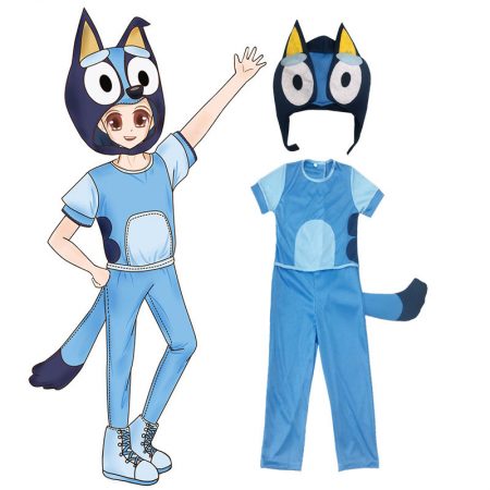 Kids Unisex Cartoon Bluey Costume For Halloween