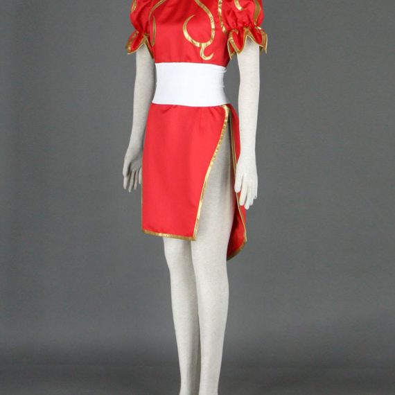 Adult Street Fighter Dress Red Chun Li Costume