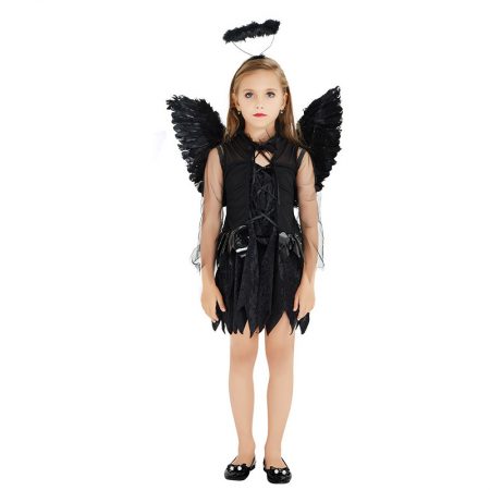 Kids Dark Angel Costume Girls Halloween Dress