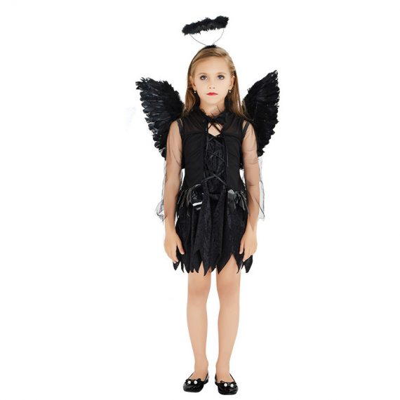 Kids Dark Angel Costume Girls Halloween Dress
