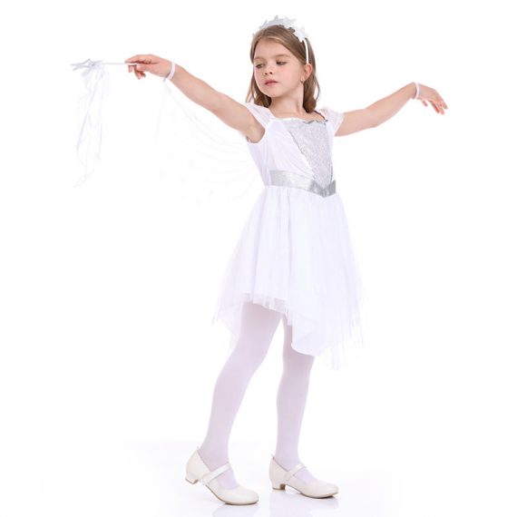 Girls Cute Halloween Dress Suit Angel Costumes For Kids