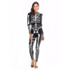 Halloween Skeleton Spandex Costume Suit For Woman