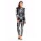 Halloween Skeleton Spandex Costume Suit For Woman
