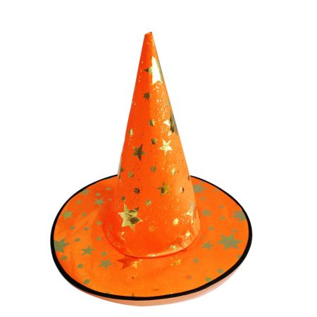 Halloween Witch Wizard Orange Bronzing Hat