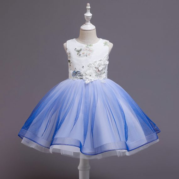 Princess Costumes Outfit Blue White Skir Dress