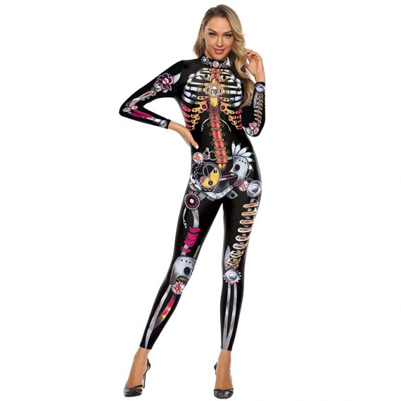 Halloween Skeleton Spandex Costume Suit