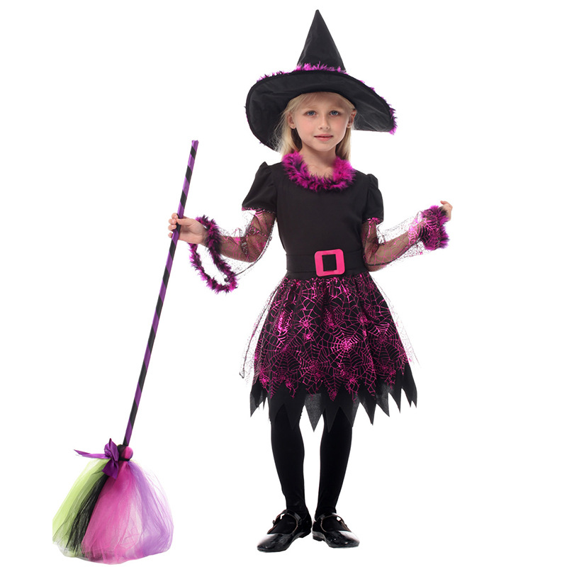 Halloween Witch Costume Dress For Kids - MYanimec