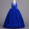 Girls Evening Dress Princess Costumes Blue Long Skirt