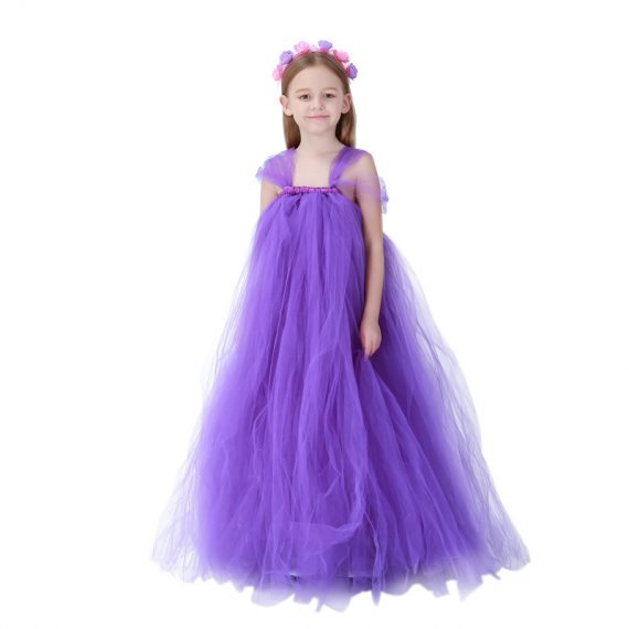 Girls Princess Purple Costume Fairy Dress