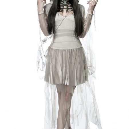 Women Ghostly Bride Skull Halloween Costume