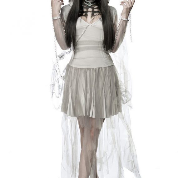 Women Ghostly Bride Skull Halloween Costume