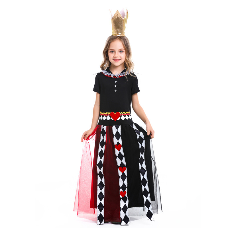Girls Queen Of Hearts Costume Dress - MYanimec