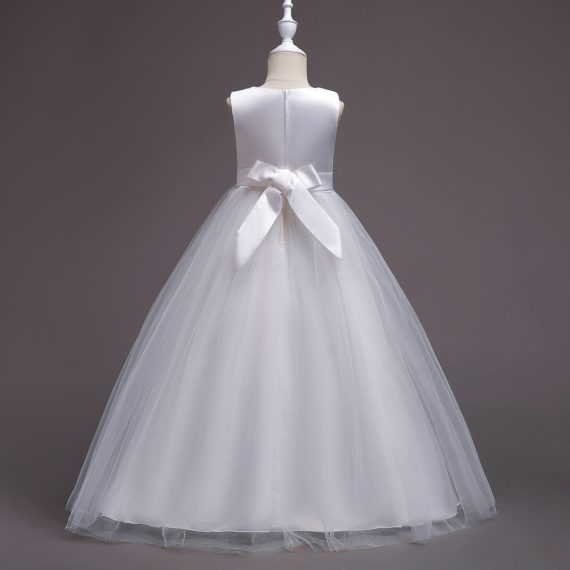 Girls Evening Dress Princess Costumes White Skirt For Kids
