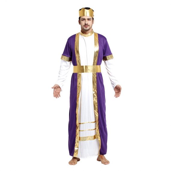 Halloween King Costume Purple Outfit For Man