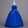 Girls Evening Dress Princess Costumes Blue Long Skirt