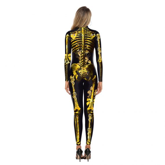 Halloween Costume Skeleton Suit Outfit For Woman
