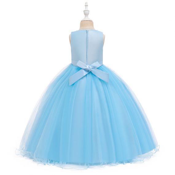 Kids Dress Princess Costumes Sky Blue Skirt