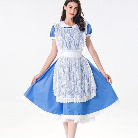 Womens Sweet Maid Blue And White Costume Dress