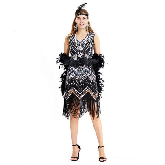 1920’s Black Fringe Flapper Costume