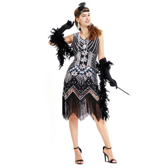 1920’s Black Fringe Flapper Costume