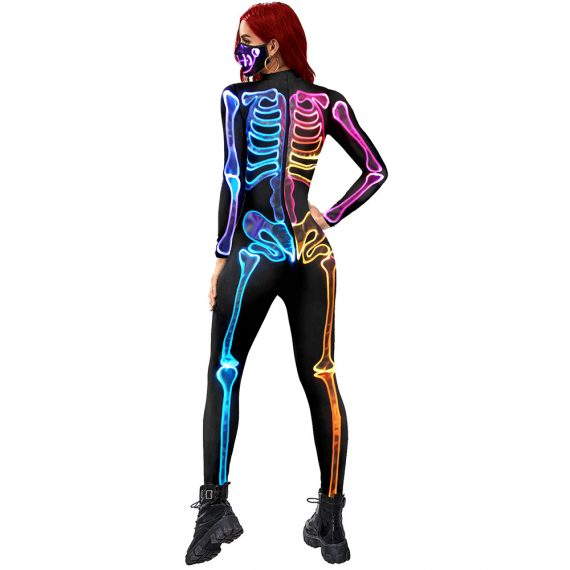 Halloween Costume Skeleton Spandex Suit