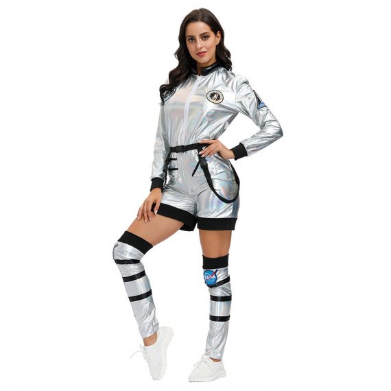Adult Male And Female Astronaut Suit Couples Halloween Costume