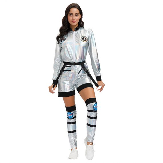 Adult Male And Female Astronaut Suit Couples Halloween Costume