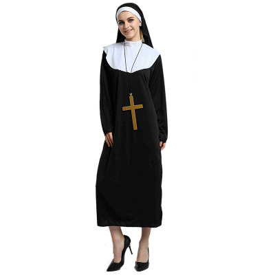 Couples Halloween Cosplay Outfit Nun And Priest Costume