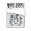 Animal Printting Duvet Cover Hedgehog Bedding Set