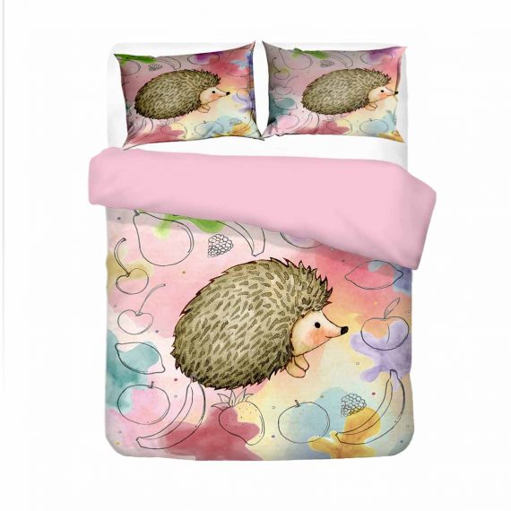 Animal Printting Duvet Cover Hedgehog Bedding Set