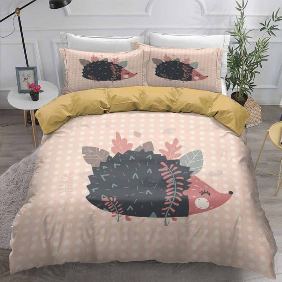 Animal Printting Duvet Cover Hedgehog Bedding Set