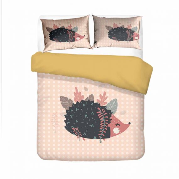 Animal Printting Duvet Cover Hedgehog Bedding Set
