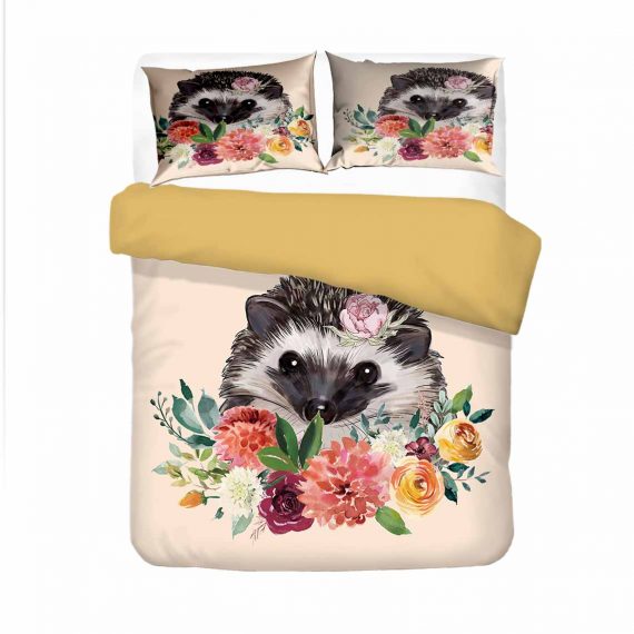 Animal Hedgehog Printing Bedding Set 3D Style