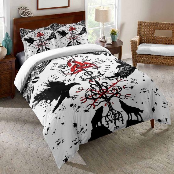 Vikings Bed Set Colorful 3D Printed Bed Sheets