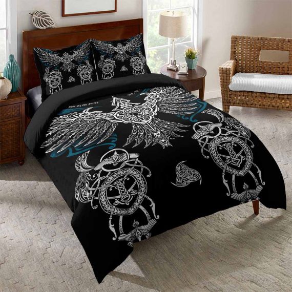 Black 3D Style Duvet Cover Vikings Bed Set