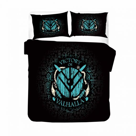 Black 3D Style Duvet Cover Vikings Bed Set