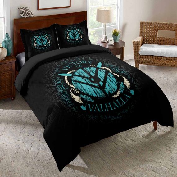 Black 3D Style Duvet Cover Vikings Bed Set