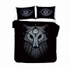3D Style Black Duvet Cover Vikings Bed Set